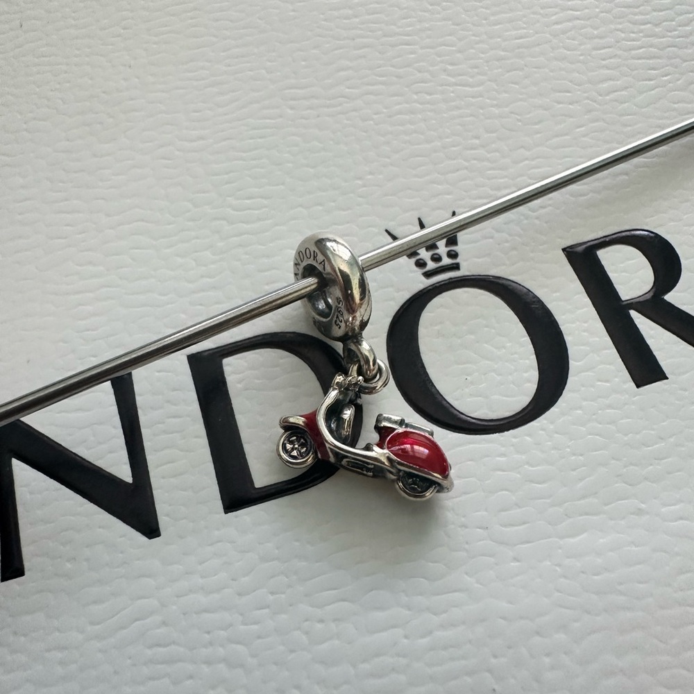 ‼️SOLD‼️Authentic Retired Pandora Red Enamel Scooter Charm
